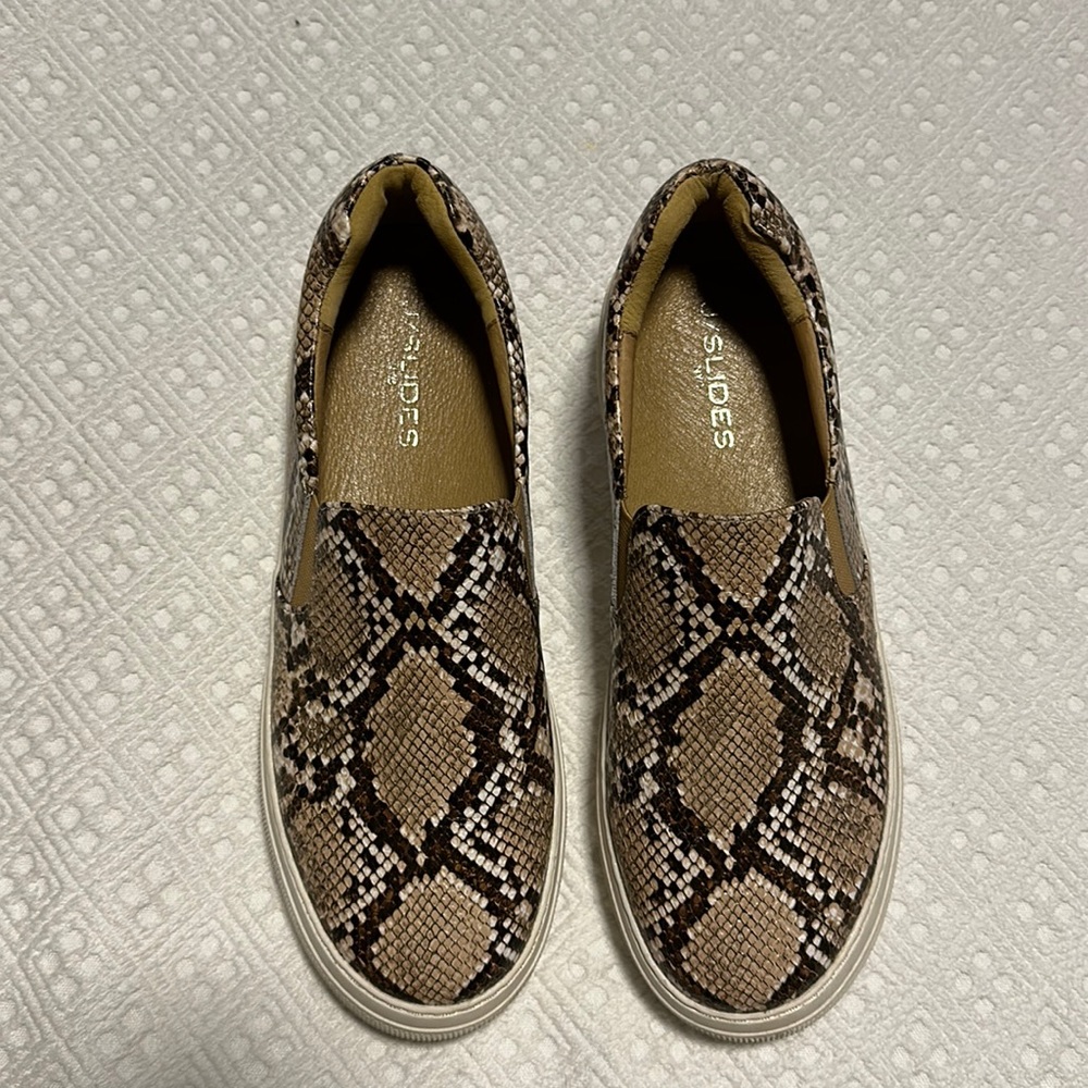 J/Slides snake skin pull-on shoes